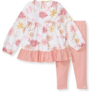 imageBurts Bees Baby Baby Girls Long Sleeve Top and Pant Set 100 Organic Cotton OutfitVacay Floral Set