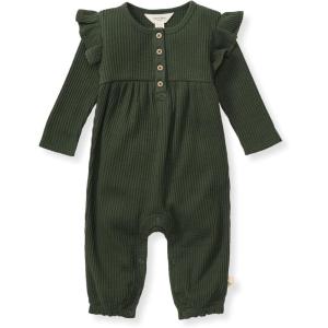 imageBurts Bees Baby Baby Girls Rompers Set of 2 Bubbles One Piece Jumpsuits 100 Organic CottonDark Jade Thermal