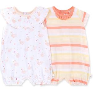 imageBurts Bees Baby Baby Girls Rompers Set of 2 Bubbles One Piece Jumpsuits 100 Organic CottonGraceful Swan