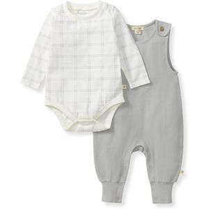 imageBurts Bees Baby Baby Girls Rompers Set of 2 Bubbles One Piece Jumpsuits 100 Organic CottonHazy Plaid