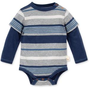 imageBurts Bees Baby Baby Girls Rompers Set of 2 Bubbles One Piece Jumpsuits 100 Organic CottonNavy Stripes