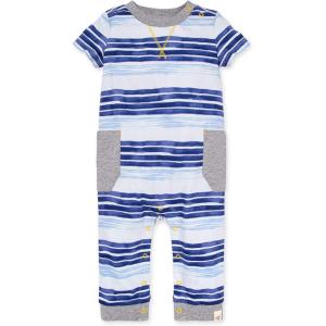 imageBurts Bees Baby Baby Girls Rompers Set of 2 Bubbles One Piece Jumpsuits 100 Organic CottonOversized Stripes