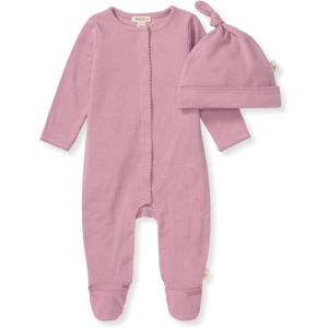 imageBurts Bees Baby Baby Girls Rompers Set of 2 Bubbles One Piece Jumpsuits 100 Organic CottonPurple Ribbed Set