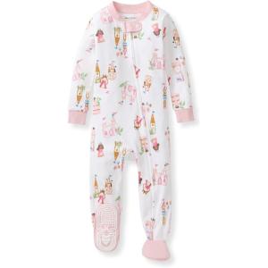imageBurts Bees Baby Baby Girls Sleeper Pajamas 100 Organic Cotton Onepiece PJs Diagonal Zip Up Jumpsuit Snug Fit FootieFairytale Castle
