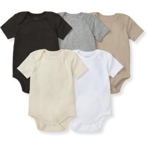 imageBurts Bees Baby Bodysuits Short Sleeve and Long Sleeve OnePieces 100 Organic Cotton Pack of 5Ash