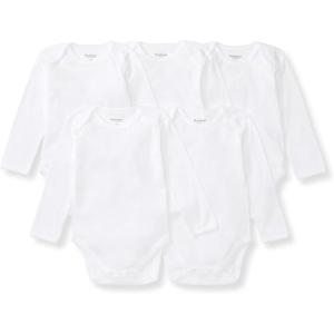 imageBurts Bees Baby Bodysuits Short Sleeve and Long Sleeve OnePieces 100 Organic Cotton Pack of 5Cloud Long Sleeve