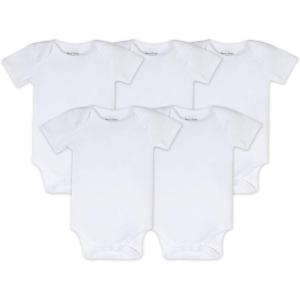 imageBurts Bees Baby Bodysuits Short Sleeve and Long Sleeve OnePieces 100 Organic Cotton Pack of 5Cloud Short Sleeve