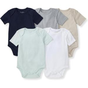 imageBurts Bees Baby Bodysuits Short Sleeve and Long Sleeve OnePieces 100 Organic Cotton Pack of 5Midnight