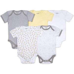 imageBurts Bees Baby Bodysuits Short Sleeve and Long Sleeve OnePieces 100 Organic Cotton Pack of 5Sunshine Prints