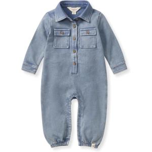 imageBurts Bees Baby Boys Jumpsuit 100 Organic Cotton Onepiece Long Sleeve Button Down CoverallFlint Acid Wash