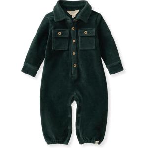 imageBurts Bees Baby Boys Jumpsuit 100 Organic Cotton Onepiece Long Sleeve Button Down CoverallGreen Corduroy