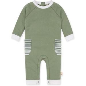 imageBurts Bees Baby Boys Jumpsuit 100 Organic Cotton Onepiece Long Sleeve CoverallGreen Bay Pocket