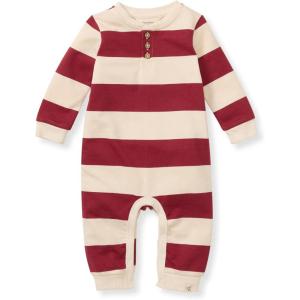 imageBurts Bees Baby Boys Jumpsuit 100 Organic Cotton Onepiece Long Sleeve CoverallRedwood Henley
