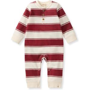imageBurts Bees Baby Boys Jumpsuit 100 Organic Cotton Onepiece Long Sleeve CoverallRugby Peace Stripe