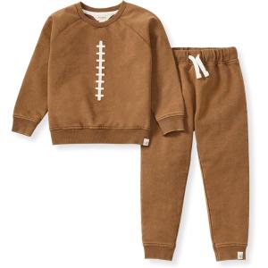 imageBurts Bees Baby Boys Shirt and Pant Set Long Sleeve Top amp Bottom Outfit Bundle 100 Organic CottonAcid Wash Football