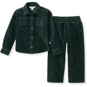 imageBurts Bees Baby Boys Shirt and Pant Set Long Sleeve Top amp Bottom Outfit Bundle 100 Organic CottonGreen Corduroy