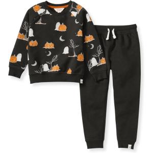 imageBurts Bees Baby Boys Shirt and Pant Set Long Sleeve Top amp Bottom Outfit Bundle 100 Organic CottonMidnight Fright