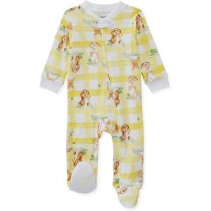 imageBurts Bees Baby Boys Sleep and Play PJs 100 Organic Cotton OnePiece Zip Front Romper Jumpsuit PajamasBunny Plaid