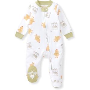 imageBurts Bees Baby Boys Sleep and Play PJs 100 Organic Cotton OnePiece Zip Front Romper Jumpsuit PajamasFarm Fresh Eggs