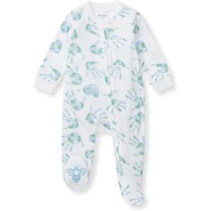 imageBurts Bees Baby Boys Sleep and Play PJs 100 Organic Cotton OnePiece Zip Front Romper Jumpsuit PajamasHappy Earth Hands