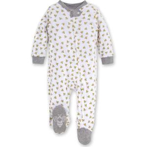 imageBurts Bees Baby Boys Sleep and Play PJs 100 Organic Cotton OnePiece Zip Front Romper Jumpsuit PajamasHoney Bee