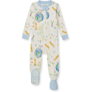 imageBurts Bees Baby Boys Sleep and Play PJs 100 Organic Cotton OnePiece Zip Front Romper Jumpsuit PajamasLearn the Globe