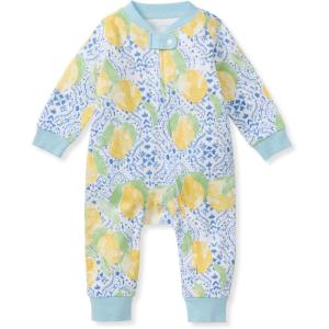 imageBurts Bees Baby Boys Sleep and Play PJs 100 Organic Cotton OnePiece Zip Front Romper Jumpsuit PajamasLemon Tiles