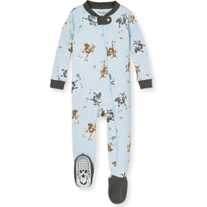 imageBurts Bees Baby Boys Sleep and Play PJs 100 Organic Cotton OnePiece Zip Front Romper Jumpsuit PajamasMr Moo Cow
