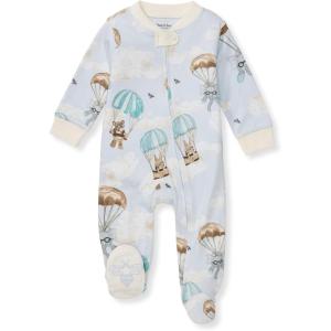 imageBurts Bees Baby Boys Sleep and Play PJs 100 Organic Cotton OnePiece Zip Front Romper Jumpsuit PajamasParachute Pals Blue