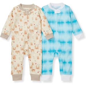 imageBurts Bees Baby Boys Sleep and Play PJs 100 Organic Cotton OnePiece Zip Front Romper Jumpsuit PajamasSandy Castles