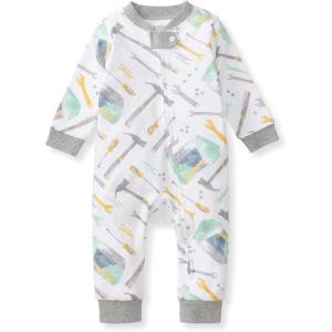 imageBurts Bees Baby Boys Sleep and Play PJs 100 Organic Cotton OnePiece Zip Front Romper Jumpsuit PajamasTool Box