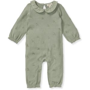 imageBurts Bees Baby Girls Long Sleeve Jumpsuit with Collar 100 Organic Cotton Romper OnePiece Outfit CoverallMarine Green