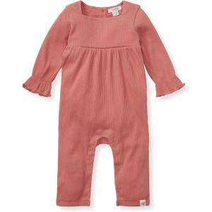 imageBurts Bees Baby babygirls Jumpsuit 100 Organic Cotton Onepiece Long Sleeve Quilted Outfit CoverallTerracotta Babydoll