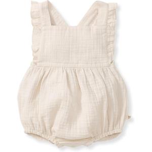 imageBurts Bees Baby babygirls Romper 100 Organic Cotton Onepiece Bubble Shortall and Layette Set Girl OutfitRain Cloud Muslin