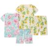 imageBurts Bees Baby Baby Girls Pajamas Short Sleeve Tee and Shorts 2piece Pj Set 100 Organic CottonHibiscus  Lemon Tree