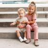 imageBurts Bees Baby Baby Girls Short Sleeve Top and Leggings Set Outfit Bundle 100 Organic CottonSedona Waffle