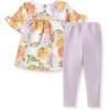 imageBurts Bees Baby Baby Girls Short Sleeve Top and Leggings Set Outfit Bundle 100 Organic CottonSweet Sunflowers
