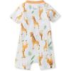 imageBurts Bees Baby Short Sleeve Pajamas Onepiece Sleeper Romper Pjs Snug Fit for Infants 3 to 24 MonthsGiraffe Family