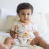 imageBurts Bees Baby Short Sleeve Pajamas Onepiece Sleeper Romper Pjs Snug Fit for Infants 3 to 24 MonthsGiraffe Family