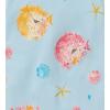 imageBurts Bees Baby Short Sleeve Pajamas Onepiece Sleeper Romper Pjs Snug Fit for Infants 3 to 24 MonthsPuffer Fish