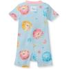 imageBurts Bees Baby Short Sleeve Pajamas Onepiece Sleeper Romper Pjs Snug Fit for Infants 3 to 24 MonthsPuffer Fish