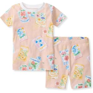 imageBurts Bees Baby Baby Girls Pajamas Short Sleeve Tee and Shorts 2piece Pj Set 100 Organic CottonFlower Seeds