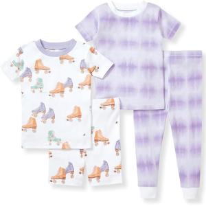 imageBurts Bees Baby Baby Girls Pajamas Short Sleeve Tee and Shorts 2piece Pj Set 100 Organic CottonRoller Baby