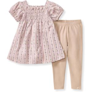 imageBurts Bees Baby Baby Girls Short Sleeve Top and Leggings Set Outfit Bundle 100 Organic CottonFarmhouse Floral