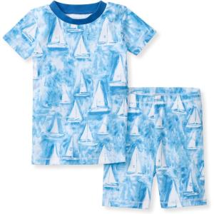 imageBurts Bees Baby Boys Pajamas Short Sleeve Tee and Shorts 2Piece PJ Set 100 Organic CottonMediterranean Sailing