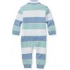 imageBurts Bees Baby Jumpsuit 100 Organic Cotton Onepiece Outfit Coverall With HatBlue Multi Stripe