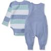 imageBurts Bees Baby Jumpsuit 100 Organic Cotton Onepiece Outfit Coverall With HatBlue Stripe Overall Set