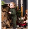 imageBurts Bees Baby Jumpsuit 100 Organic Cotton Onepiece Outfit Coverall With HatDark Jade Shawl Collar