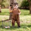 imageBurts Bees Baby Jumpsuit 100 Organic Cotton Onepiece Outfit Coverall With HatFarm Animals Overall Set