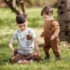 imageBurts Bees Baby Jumpsuit 100 Organic Cotton Onepiece Outfit Coverall With HatFarm Animals Overall Set